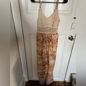 Floral Crochet Jumpsuit
